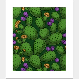 Flowering opuntia Posters and Art